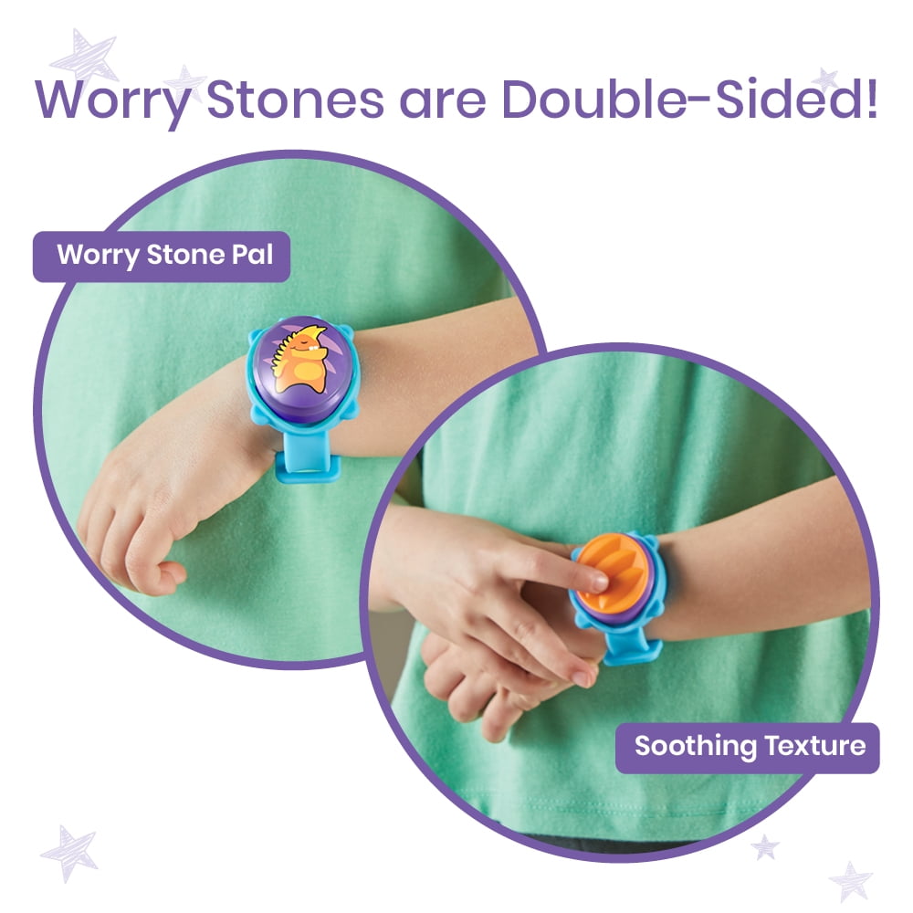hand2mind Worry Stone Pals Sensory Wristband​, Worry Stones for Anxiety, Fidget Toys