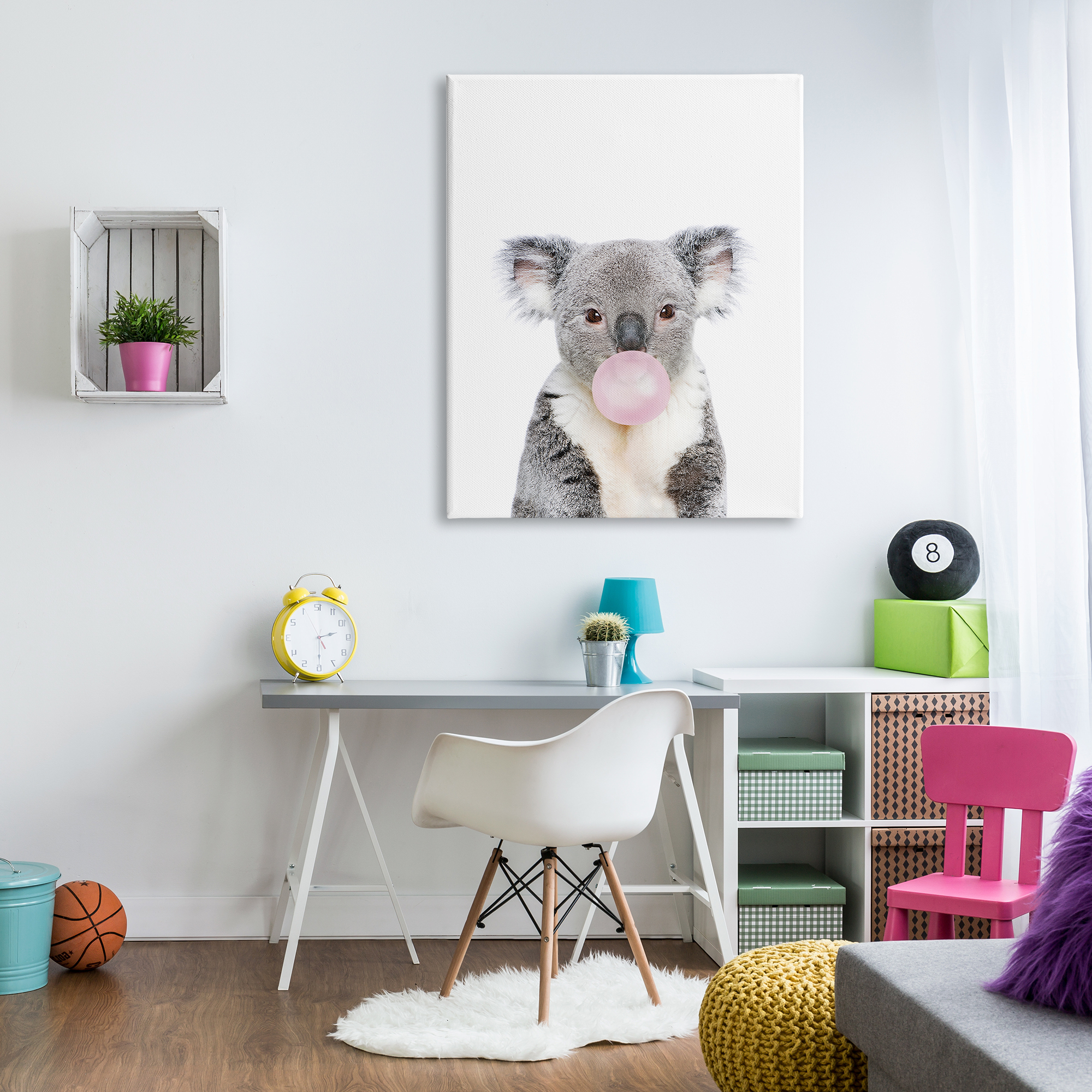 Stupell Industries Koala Bubblegum Portrait Animals & Insects Painting Gallery Wrapped Canvas Print Wall Art, 36 x 48