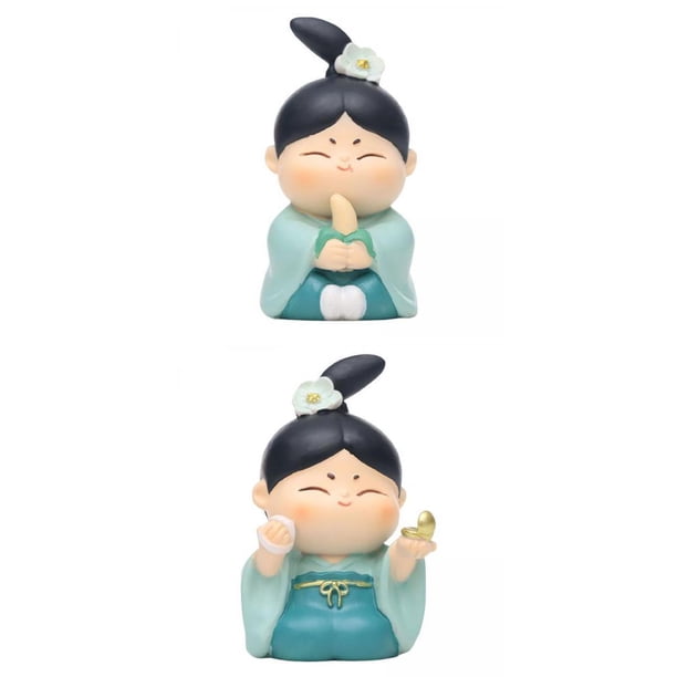 Figuritas de niña de resina,Figuras de resina novedosas estatuas decoración de mesa,Las niñas chinas tradicionales escultura hogar dormitorio,Muñeca china coleccionable con adornos de