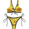 thumbnail image 2 of Dreamtimes Cartoon Baseball Two Piece Swimsuits Bathing Suit Triangle Bikini Set, XX-Large, 2 of 7