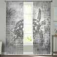 thumbnail image 2 of Grey Sea Turtle Semi Sheer Curtains 108 Inch Length 2 Panels Set, Coastal Nautical Summer Beach Vintage Sheer Kitchen Curtain Privacy Voile Window Curtain for Living Room Bedroom Rod Pocket Drapes, 2 of 7
