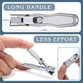 thumbnail image 5 of 2024 Upgrade Nail Clippers for Men Thick Nails - DRMODE Large Wide Jaw Opening Toe Nail Clippers for Seniors, Heavy Duty Stainless Steel No Splash Fingernail Clipper Cutters Long Handle with Catcher, 5 of 7