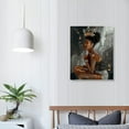 thumbnail image 4 of Nawypu Black Queen Music Hair Wall Art Abstract Canvas African Women Bedroom Office Artwork Painting Music Note Wall Decor Love Music and tattooed Poster Contemporary Home Decor Framed Ready to Hang, 4 of 5