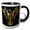 Black/White, variant on 3drose, Image of Metallic Gold Phoenix on Black, 11oz Two-tone Black Mug