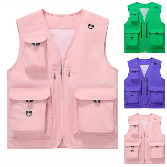 FRSASU Lightweight Vest for Men Outerwear Casual Sleeveless Summer Jacket Outdoor Hiking Travel Golf Vest with Pockets Purple-A