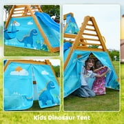 SuniBoxi 2 Swings Kids Backyard Natural Blue Wooden Playground Sets