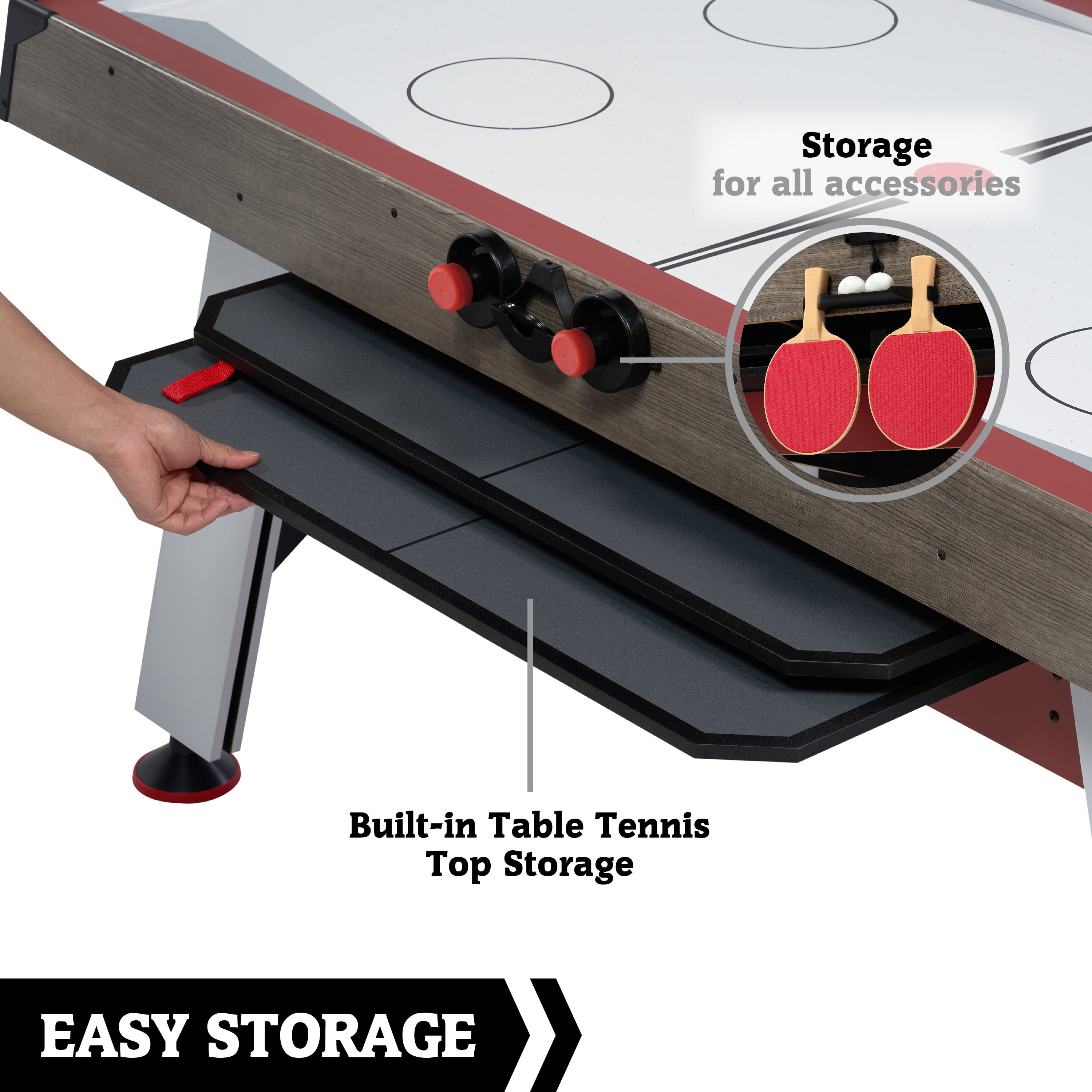 Hall of Games 66 Air Powered Hockey with Table Tennis Top