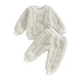 thumbnail image 2 of Elippeo Baby Boys Pants Set 9M 12M 18M 24M 3Y Furry Bear Long Sleeve Crew Neck Sweatshirt with Sweatpants Infant Clothes, 2 of 10