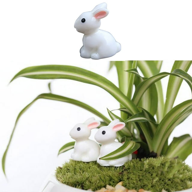 WREESH Craft Garden PVC Rabbit Miniatures 2.5x2cm Easter Day