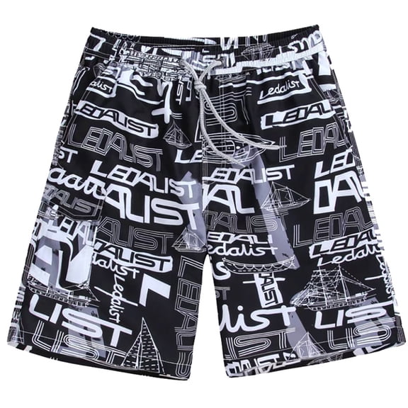 FLMEI Men's Shorts Elastic Waist Loose Shorts Printed Beach Five Pants Quick Dry Summer Sweat Casual Shorts for Mens M-4XL