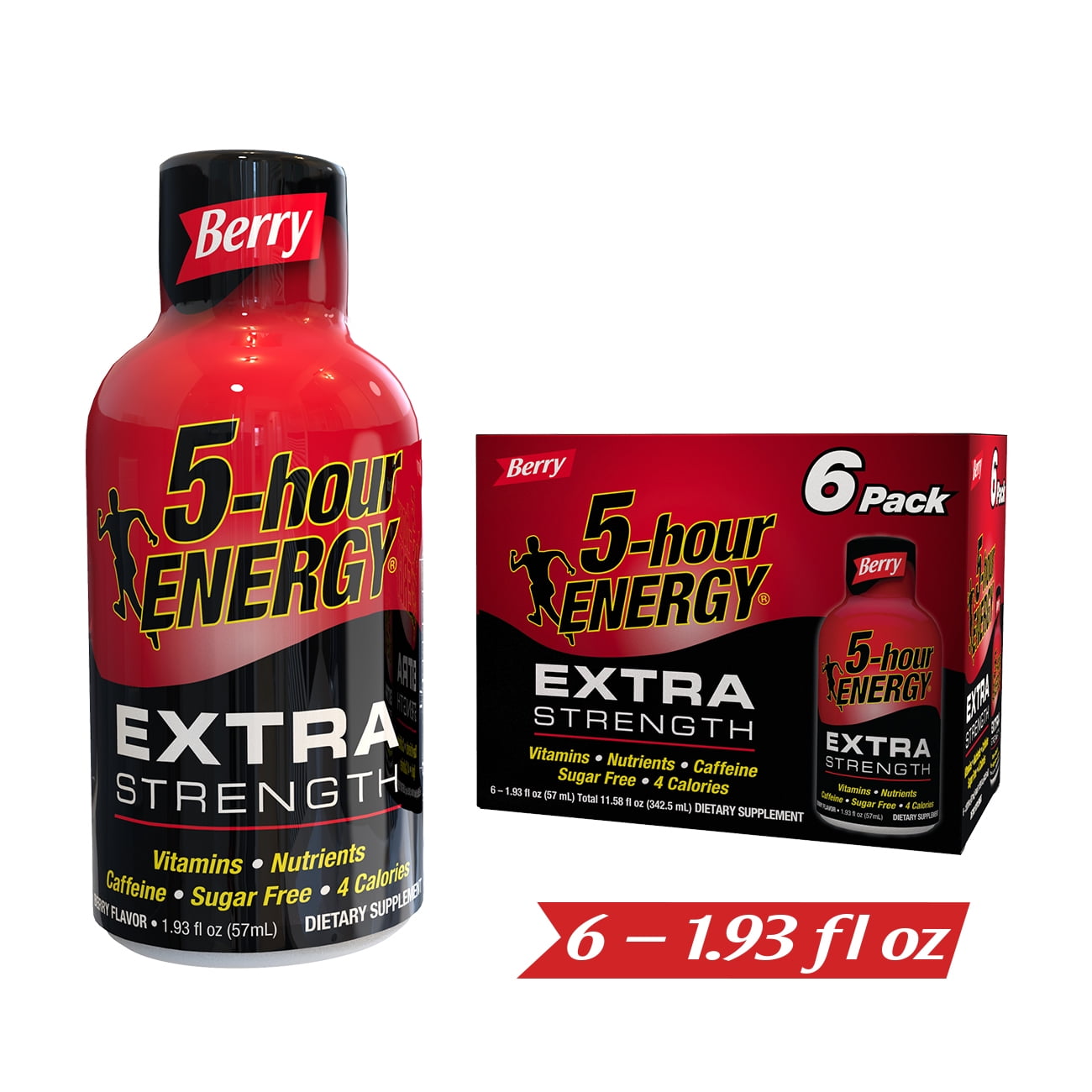 5hour ENERGY Shot, Extra Strength, Berry, 1.93 oz, 6 count Walmart