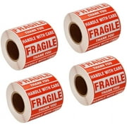 SJPACK 2000 Fragile Stickers 4 Rolls 2" x 3" Fragile - Handle With Care - Thank You Shipping Labels Stickers