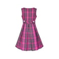 thumbnail image 3 of Girls Dress Pink Tartan Button Back School Pleated Hem 14 Years, 3 of 7