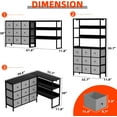 thumbnail image 3 of 62" Dresser for Bedroom with 3-Tier Open Storage Shelves, Dresser for Closet with 9 Dressers, Large TV Stand for 50, 60, 75 Inch TV, for Bedroom, Closet, Entryway, Black and Gray, 3 of 16