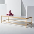 thumbnail image 2 of SAFAVIEH Couture Caralyn Contemporary Marble Coffee Table, White/Brass, 2 of 12