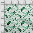 thumbnail image 2 of oneOone Viscose Jersey Sea Green Fabric Asian Japanese Koi Fish Watercolor Craft Projects Decor Fabric Printed By The Yard 60 Inch Wide, 2 of 4