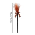 thumbnail image 3 of Halloween Witch Broom Decoration, 35.4 inch Tulle Witch Broom Prop with Pumpkin Bow Ribbon for Front Door Fireplace and Party Decor, 3 of 7