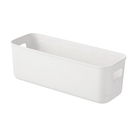 Narrow Rectangular Storage Container with Built-In Handles Versatile Open Top Organizer for Bathroom Kitchen and Closet