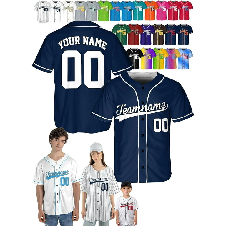 Custom Baseball Jersey Personalized Baseball Shirt Sport Uniform for Men Women Adult Boy Customized Make Your Own Jerseys Walmart