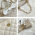 thumbnail image 4 of Adecuado para viajes diarios y citas. Bolso de mano de PU de moda simple con lazo de perla decorativo., 4 of 6
