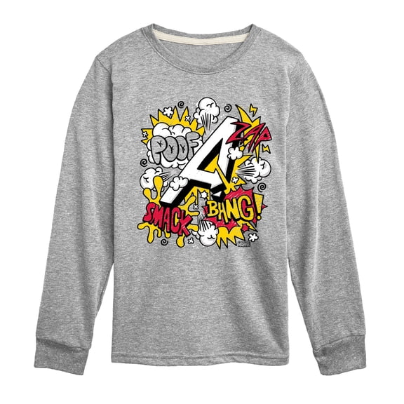 Marvel The Avengers - Scribble Doodles - Toddler And Youth Long Sleeve Graphic T-Shirt