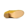 thumbnail image 5 of BLISSFUL STEP Women's Ankle Boots Faux Suede Chunky Heel Lace-Up Zip Booties Yellow 7, 5 of 8