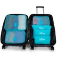 thumbnail image 6 of Set of 6 Packing Cubes, Travel Luggage Organizer - 3 Travel Cubes + 3 Pouches (Light Blue), 6 of 6