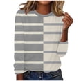 thumbnail image 2 of ChaoHeng Women Casual Long Sleeve Print Round Neck Loose T-Shirt Blouse Tops,Women's Sweatshirts and Hoodies Plus Size New Trendy(Gray,M), 2 of 4