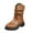 Brown, variant on Women's Mid Calf Boots Soft Leather Wide Width Platform Low Heel Motorcycle Riding Pull on Shoes