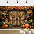 thumbnail image 3 of 7x5ft Fall Backdrop with Pumpkin, Barn Door & Maple Leaves - Thanksgiving Photography Background for Kids Portraits, Baby Shower Decor, Autumn Family Photos, 3 of 5