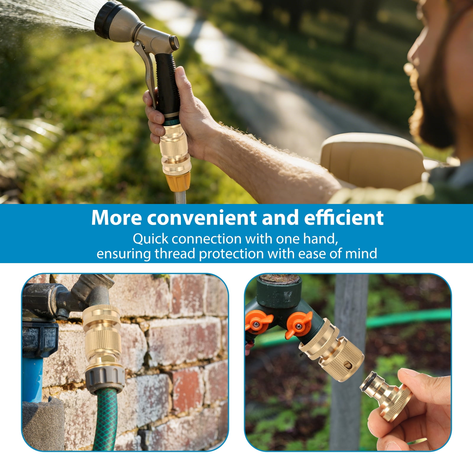 HKJUNFEI 20Pcs Quick Connect Hose Fitting Complete Kit with Standard Interface Sturdiness and Rust Resistance for Instant Connection