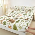 thumbnail image 3 of Manfei Bear Rabbit Fox Full Size Sheets 4-Piece for Children Teens,Jungle Animal Breathable Bed Sheets,Woodland Wildlife Lightweight Sheet Sets,Breathable Home Decor, 3 of 7