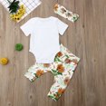 thumbnail image 3 of wsevypo Newborn Baby Girl Sunflower Letter Print Romper Tops+Long Pants+Headband, 3 of 5