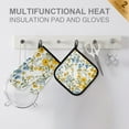 thumbnail image 4 of Yayeee Oven Mitts and Pot Holder Set of 4 Heat Resistant Kitchen Gloves Baking Hot Pad, Yellow Floral, 4 of 5