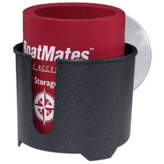 BoatMates Drink Holder with Can Cooler, Graphite