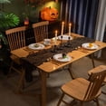 thumbnail image 6 of Halloween Decor Table Runner Spooky Black Polyester Table Runner for Hallows Eve Kitchen Home Entertaining 72x14 Inch by Xuniizn, 6 of 7