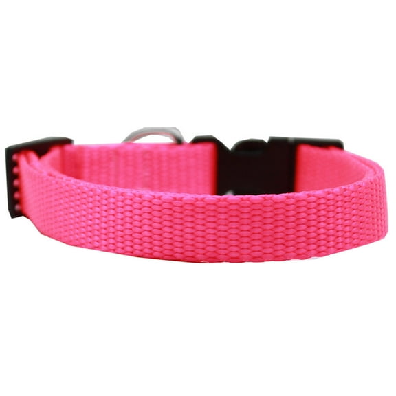 Nylon Cat Safety Adjustable Breakaway Collars 6 to 10 inch x 3/8" 16 Colors USA (Hot Pink)