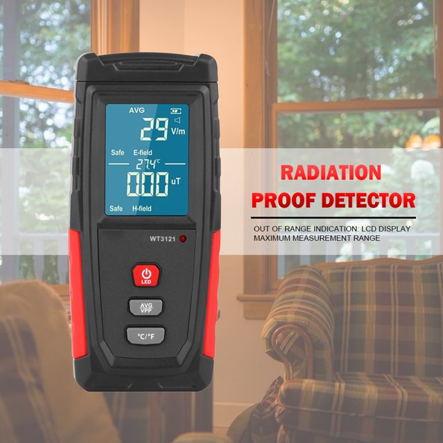 WT3121 Handheld EMF Meter LCD Digital Electromagnetic Field Radiation Tester Portable Electric Magnetic Field Dosimeter Detector , Readable