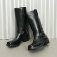 thumbnail image 2 of DREAM PAIRS Women's Knee High Black Harness Boots Western Style Riding Boots with Block Heel and Pull Tabs, 2 of 5