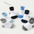 thumbnail image 3 of 6 Pairs Color Random Baby Cotton Socks Breathable Elastic Infant Toddler Crew Socks, Splice Color, Boy, 1-3 Years Old, 3 of 4