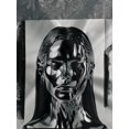 thumbnail image 5 of Men's short-sleeved T-shirt with metallic chrome female pattern design and silver black color scheme for a comfortable and long-lasting fit, 5 of 6