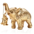 thumbnail image 1 of Estatua de elefante ZJ Whoest, diseño de elefante dorado, resina, 18 x 15 cm, 1 of 7