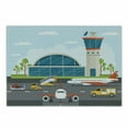 thumbnail image 1 of Airport Cutting Board, Cartoon Design Infographic with Airfield Elements Aerodrome Tower Planes and Cars, Decorative Tempered Glass Cutting and Serving Board, in 3 Sizes, by Ambesonne, 1 of 2