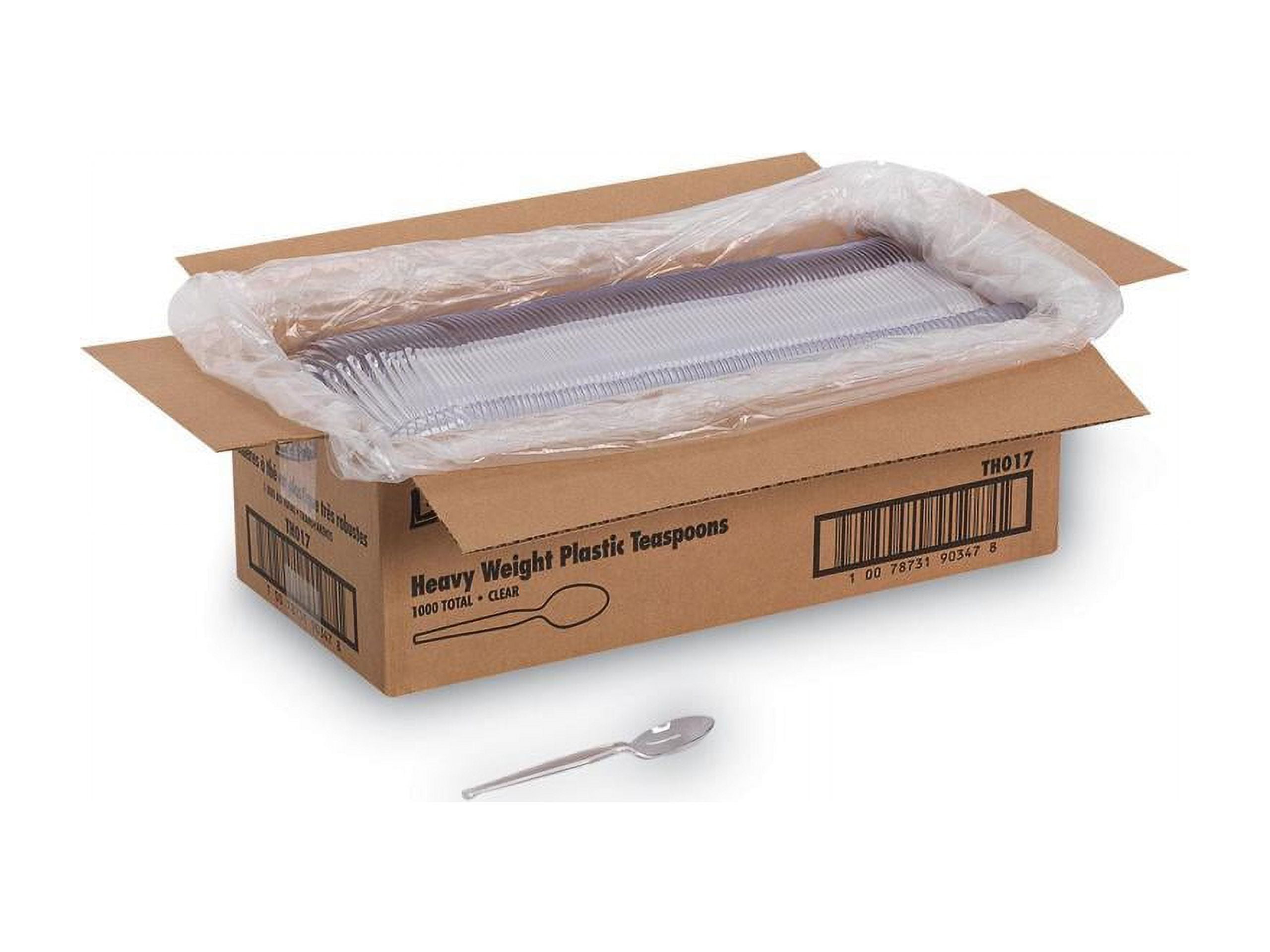 Dixie Plastic Cutlery, Heavyweight Teaspoon, Crystal Clear, 6", 1,000/Carton -DXETH017