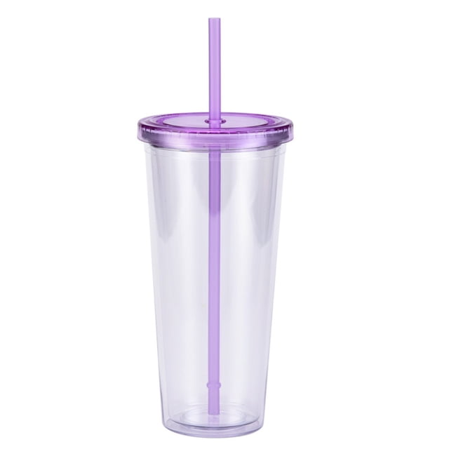 Precio reducido por tiempo limitado!Taza plástica transparente creativa de la bebida fría de la taza de la paja 24oz con la tapa