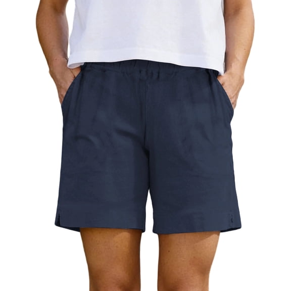 Guluxicc Women's Cotton Shorts with Pockets Elastic Waist Straight Leg Running Performance Short Trousers for Everyday Gym Workout