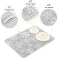 thumbnail image 3 of Dish Drying Mat for Kitchen Counter 18 x 16 Inch Christmas Silver Snowflake Microfiber Dish Mat Drying Pad Absorbent Dishes Pad Dish Drainer Rack Mats, 3 of 7
