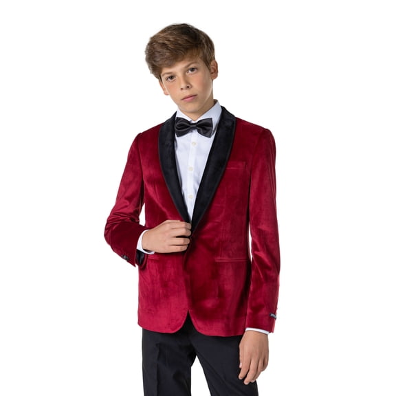 OppoSuits Deluxe Teen Boys' Blazers TEEN BOYS Dinner Jacket - Burgundy - US 14Y Red