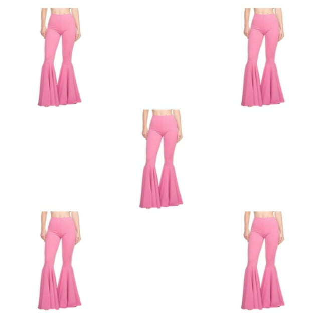 Transemion Stretchy Woman Pants Lightweight Multiple Sizes Available Comfortable Trousers pink M 5Set
