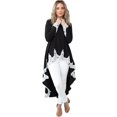 thumbnail image 3 of Casual Mujer Otoño Vestido Kaftan Irregular Dobladillo de encaje Empalme Mangas largas O Cuello C Romacci Vestido, 3 of 7